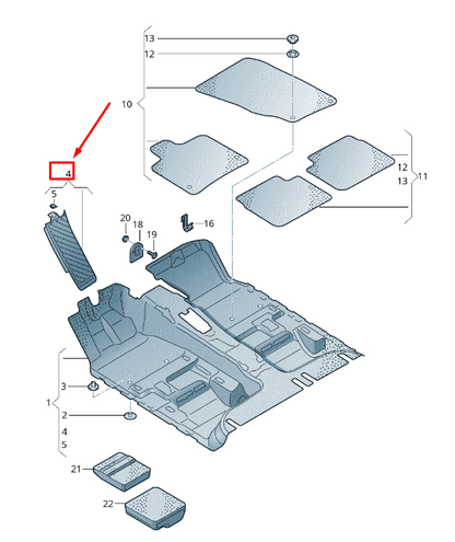 new audi q5 8r footrest cover lhd 8k18647774pk 8k1864777 4pk original