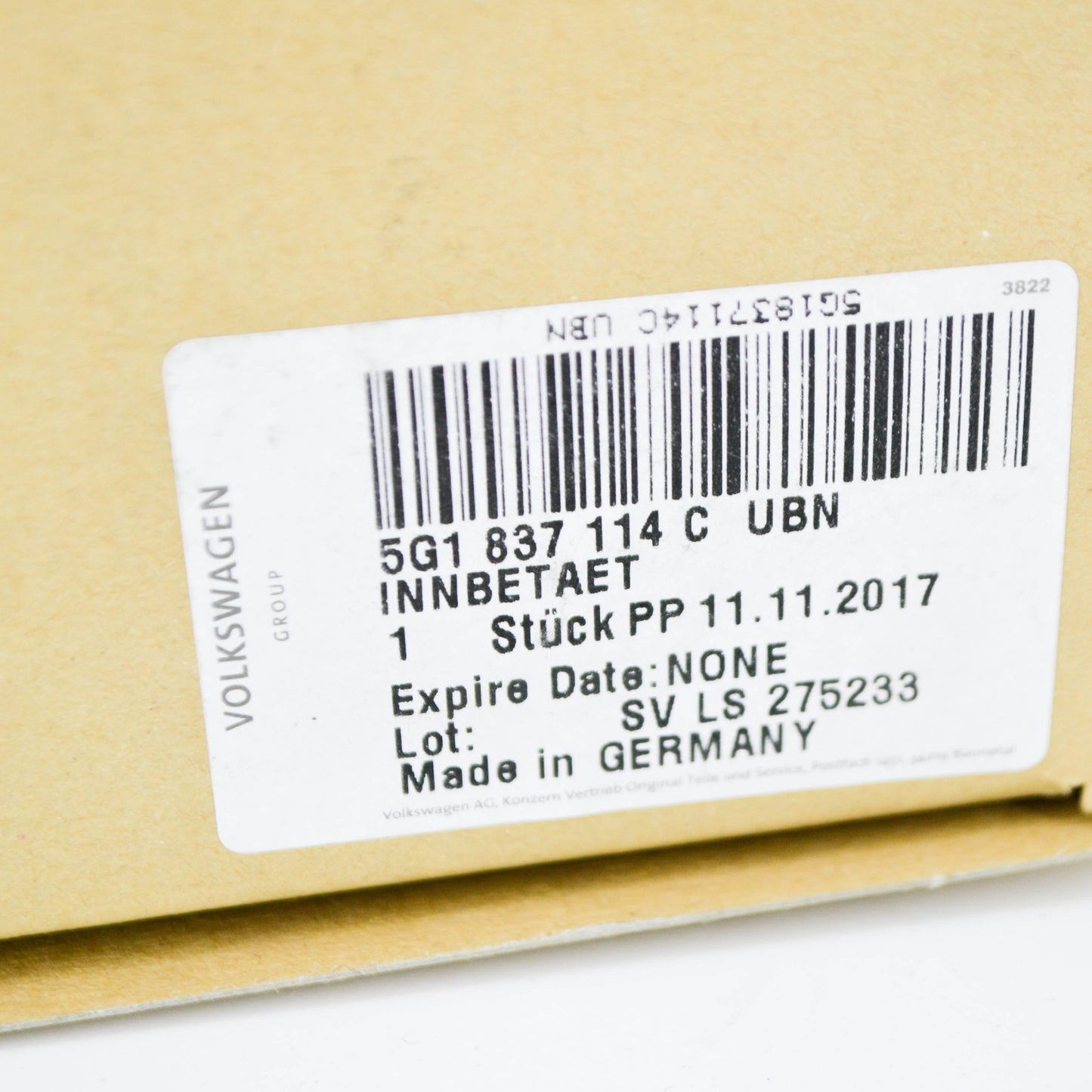 NEW VW GOLF VII 5G MK7 FRONT RIGHT DOOR INNER HANDLE LHD 5G1837114CUBN ORIGINAL