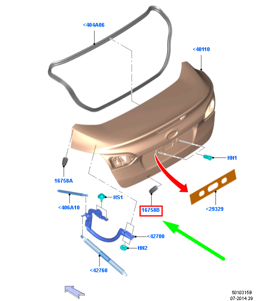 new ford focus mk3 c346 luggage compartment door bumper 1724378 original