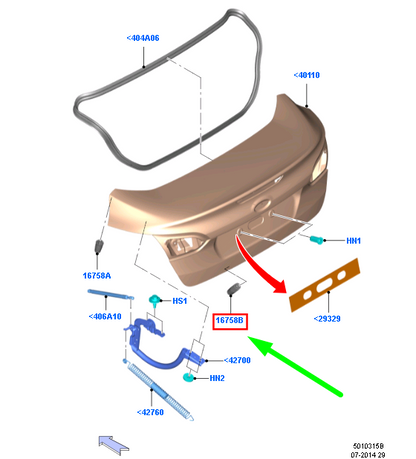 new ford focus mk3 c346 luggage compartment door bumper 1724378 original