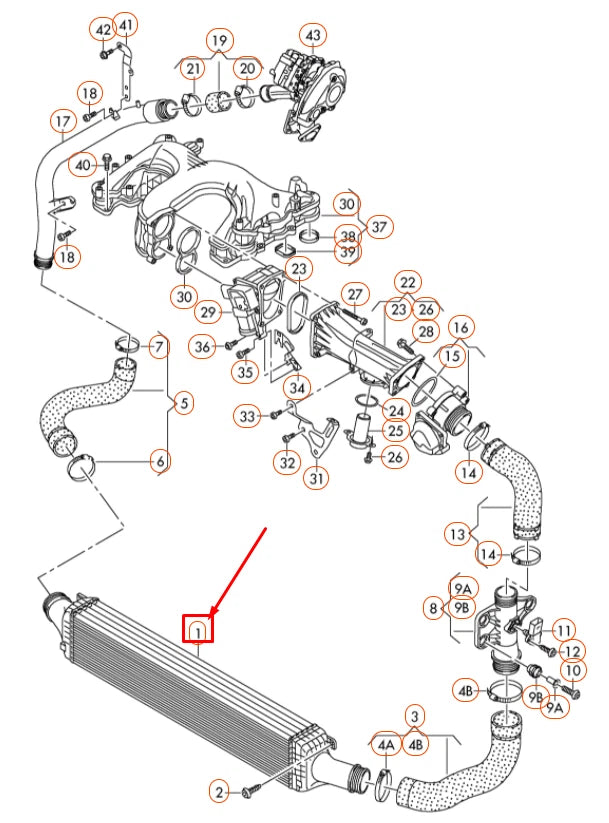 NEW AUDI A6 C7 ENGINE INTERCOOLER RADIATOR 8K0145805R ORIGINAL