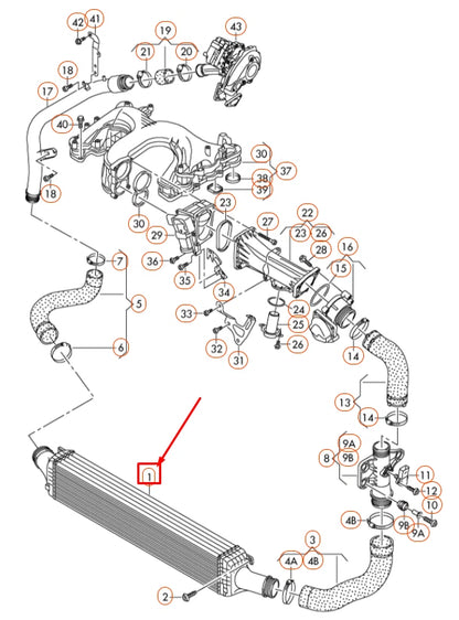 NEW AUDI A6 C7 ENGINE INTERCOOLER RADIATOR 8K0145805R ORIGINAL