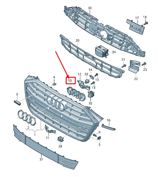 NEW AUDI A8 4N RADIATOR GRILLE EMBLEM BRACKET 4N0853169