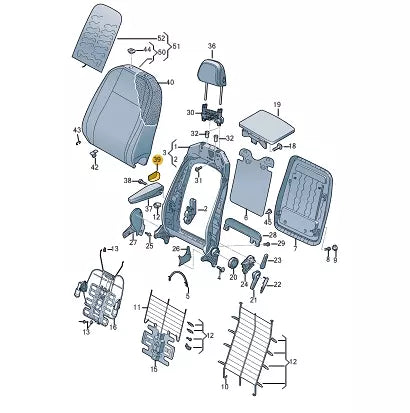 NEW VOLKSWAGEN CADDY IV FRONT LEFT SEAT COVER 7H5881152A95T