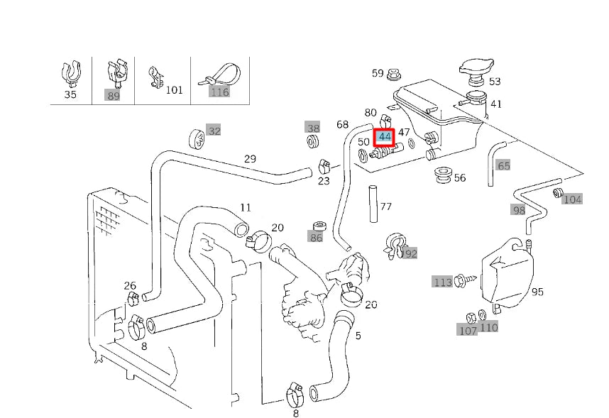NEW MERCEDES-BENZ COUPE C124 COOLING WATER LEVEL SENSOR A1245400244 ORIGINAL