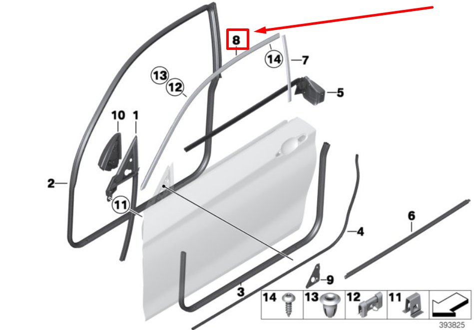 new bmw 2 f22,f87 front right door side frame strip 7284416 51767284416 original