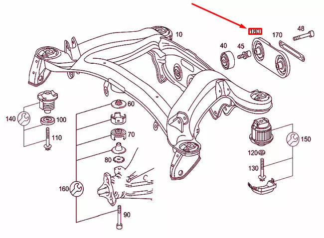NEW MERCEDES-BENZ C W203 REAR SUBFRAME VIBRATION ABSORBER A2033500072 ORIGINAL