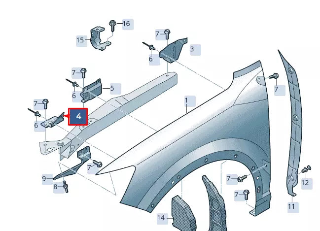 NEW AUDI Q2 GA FRONT RIGHT FENDER HOLDER 81A821468