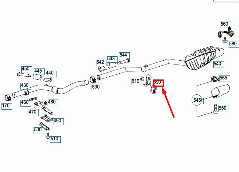 NEW MERCEDES-BENZ C W204 REAR LEFT EXHAUST PIPE SUSPENSION A2044901237 ORIGINAL