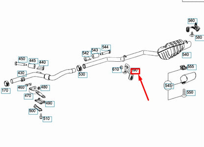 NEW MERCEDES-BENZ C W204 REAR LEFT EXHAUST PIPE SUSPENSION A2044901237 ORIGINAL