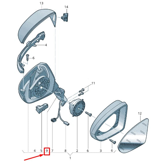 NEW VW TOURAN 5T LEFT MIRROR COVER CAP RHD 5TC8575679B9