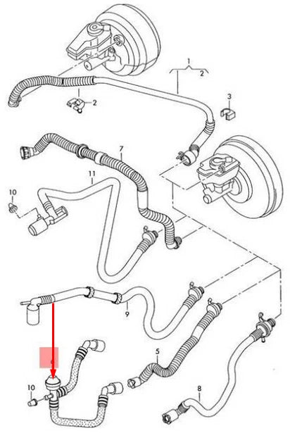 NEW AUDI TT 8J POWER BRAKE BOOSTER HOSE 1K0612041GM 2.0 PETROL