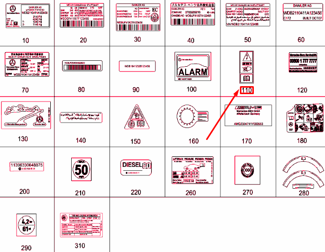new mb cla c117 xenon light high voltage warning label a2048173420 original