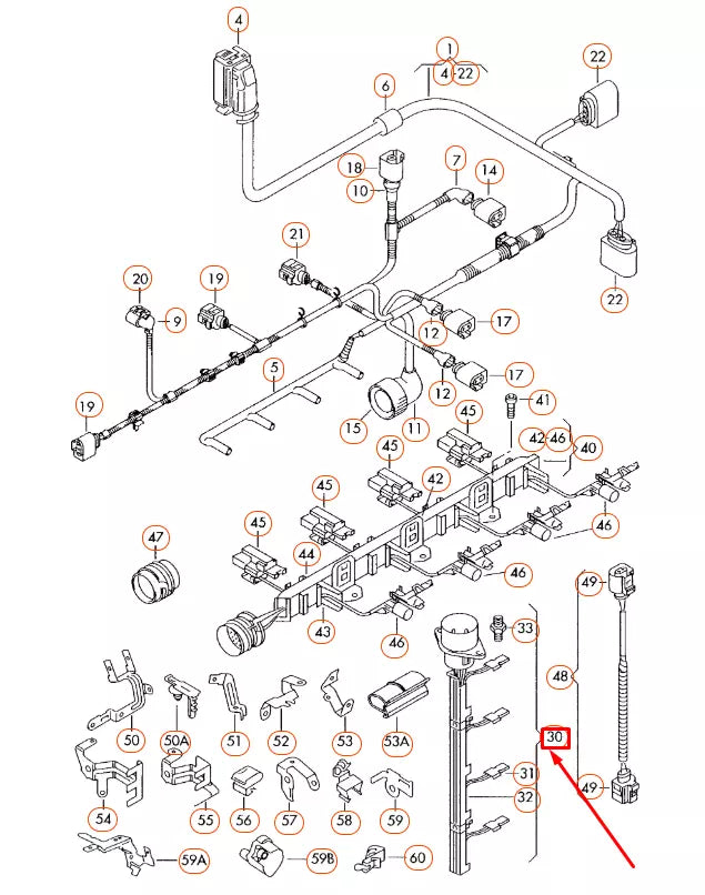 NEW AUDI A3 8P INJECTOR ADAPTER CABLE LOOM 038971600