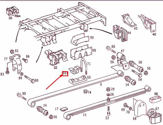 NEW MB SPRINTER 903 REAR SPRING STOP RUBBER BUFFER A9013250844 ORIGINAL