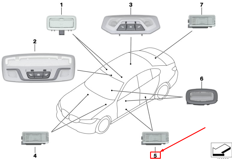 new bmw 3 g20 door courtesy led lamp 63319472763 original