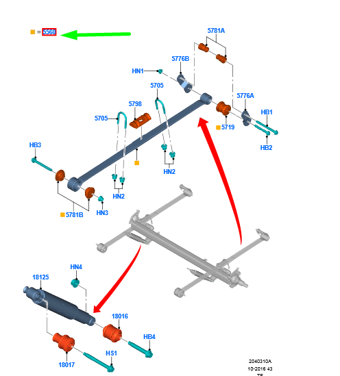 new ford transit custom mk1 rear leaf spring 2359767 original