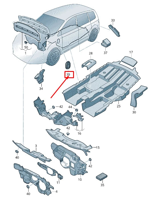 NEW VW SHARAN 7N INNER A-PILLAR DAMPING 5M0864703