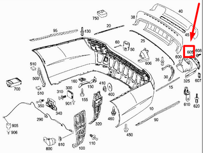 NEW MERCEDES-BENZ S W221 REAR RIGHT INNER BUMPER BRACKET A2218853014 ORIGINAL