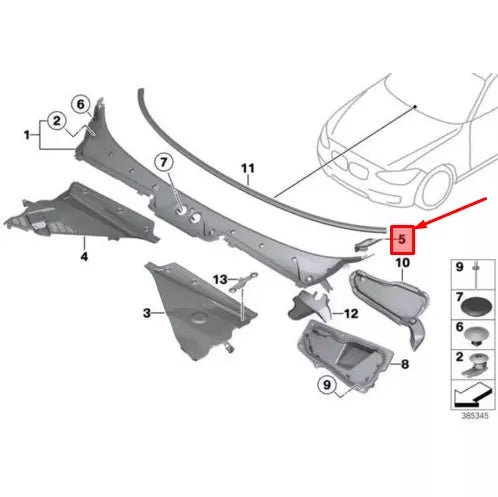 NEW BMW 1 F20 RIGHT APRON COVER 51717308092 7308092 ORIGINAL