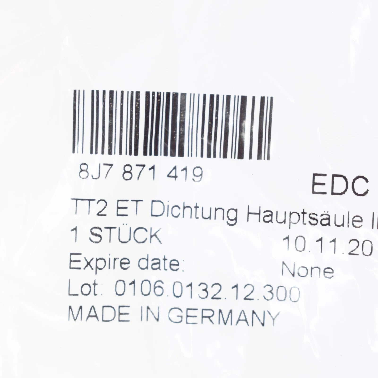 NEW AUDI TT 8J MK2 SOFT TOP REAR LEFT SEAL 8J7871419 ORIGINAL
