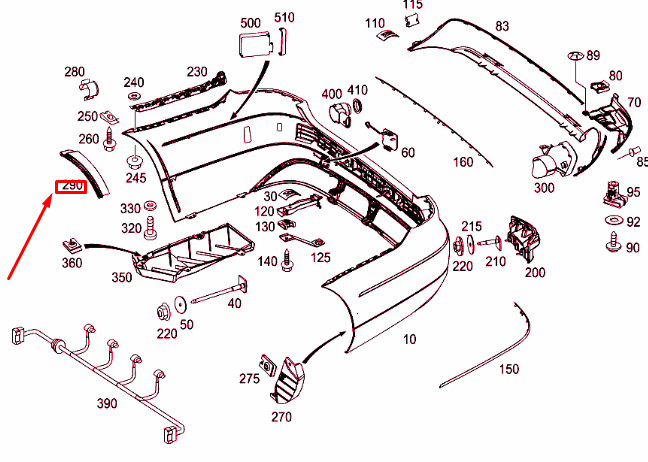 NEW MERCEDES-BENZ E W212 REAR BUMPER RIGHT WHEEL ARCH COVER A2126902830 ORIGINAL