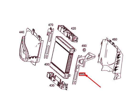 NEW MERCEDES-BENZ S W222 LEFT RADIATOR BRACKET A2225043940 ORIGINAL