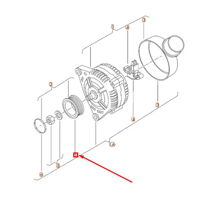 NEW AUDI A3 8P ALTERNATOR POLY V-BELT PULLEY 06B903119D ORIGINAL
