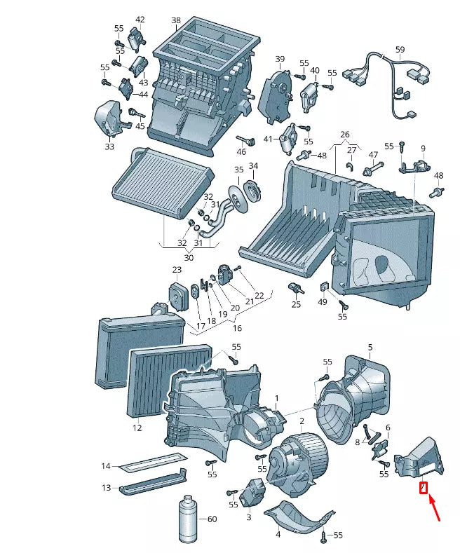 NEW VW TRANSPORTER VI T6 HEATER FLAP SERVOMOTOR COVER RHD 7E2820231