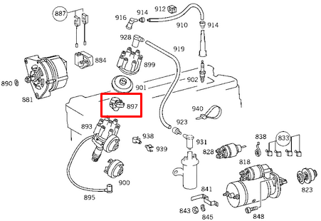 new mb saloon w123 distributor rotor a0001583531 2.7 petrol original