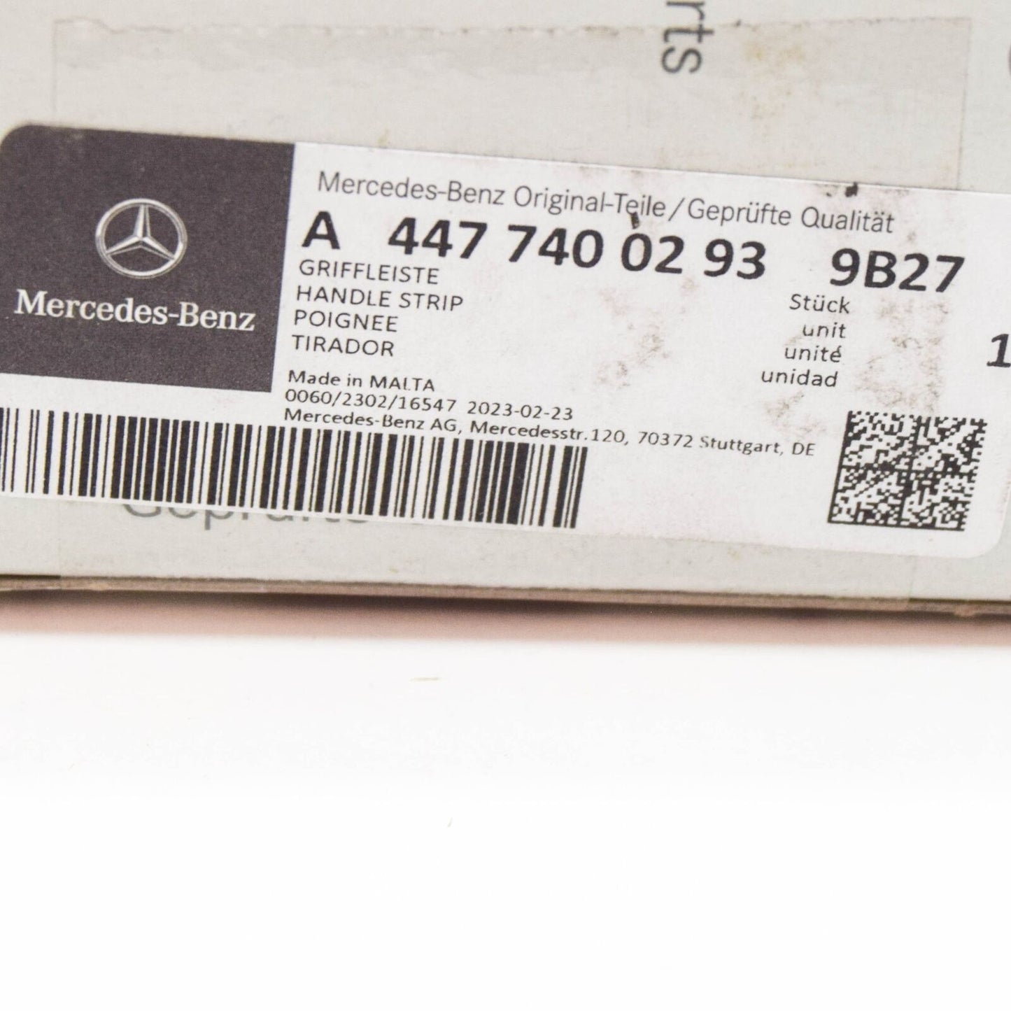 NEW MB VITO W447 REAR WINDSHIELD WIPER HANDLE STRIP A44774002939B27 ORIGINAL