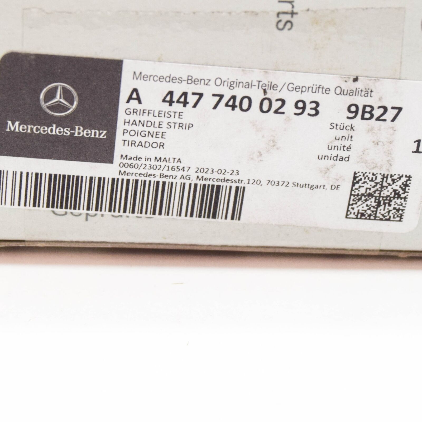 NEW MB VITO W447 REAR WINDSHIELD WIPER HANDLE STRIP A44774002939B27 ORIGINAL
