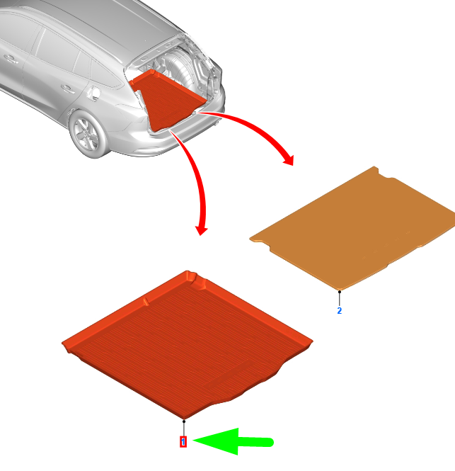 new ford focus c519 mk4 rear rubber boot liner mat 2304924 original