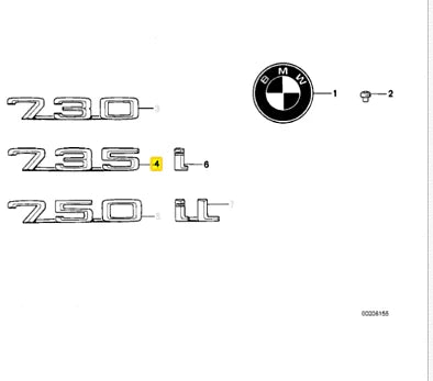 NEW BMW 7 E32 REAR TAILGATE BOOT LID EMBLEM BADGE 51141920782 1920782 ORIGINAL