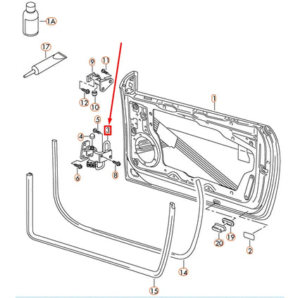 NEW VOLKSWAGEN EOS FRONT RIGHT LOWER DOOR HINGE 1Q0831412A