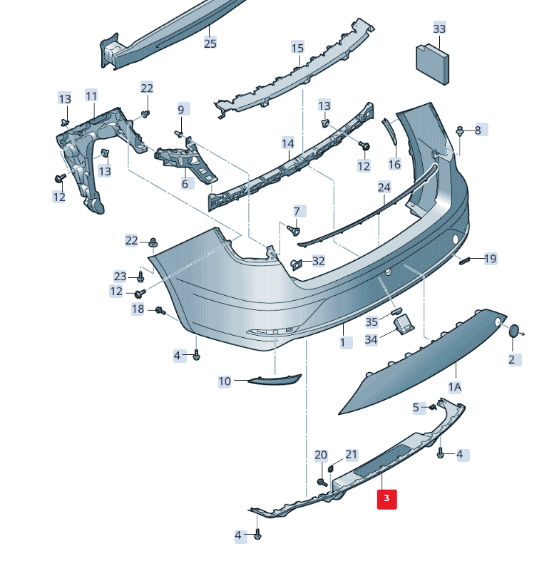 new seat leon 5f rear bumper lower diffuser 5f9807568k9b9 original