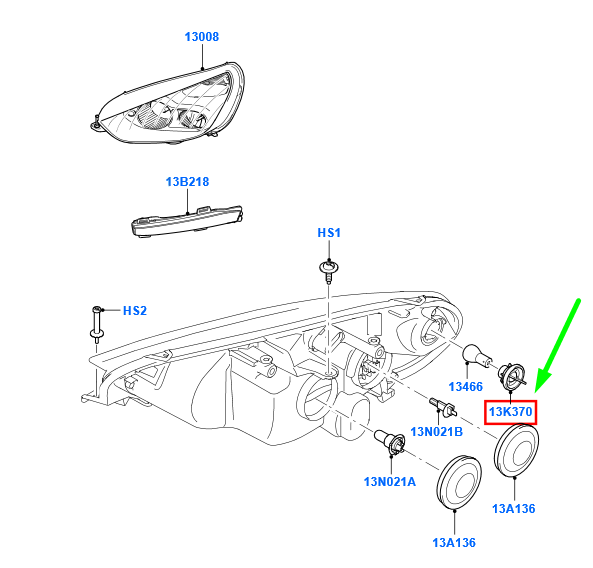new ford galaxy mk2 flasher lamp socket assy 4367321 2m5a-13k370-da original