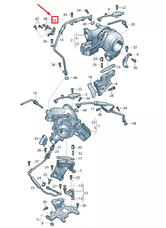 NEW AUDI Q8 4MN EXHAUST GAS TURBOCHARGER BRACKET 057145268C