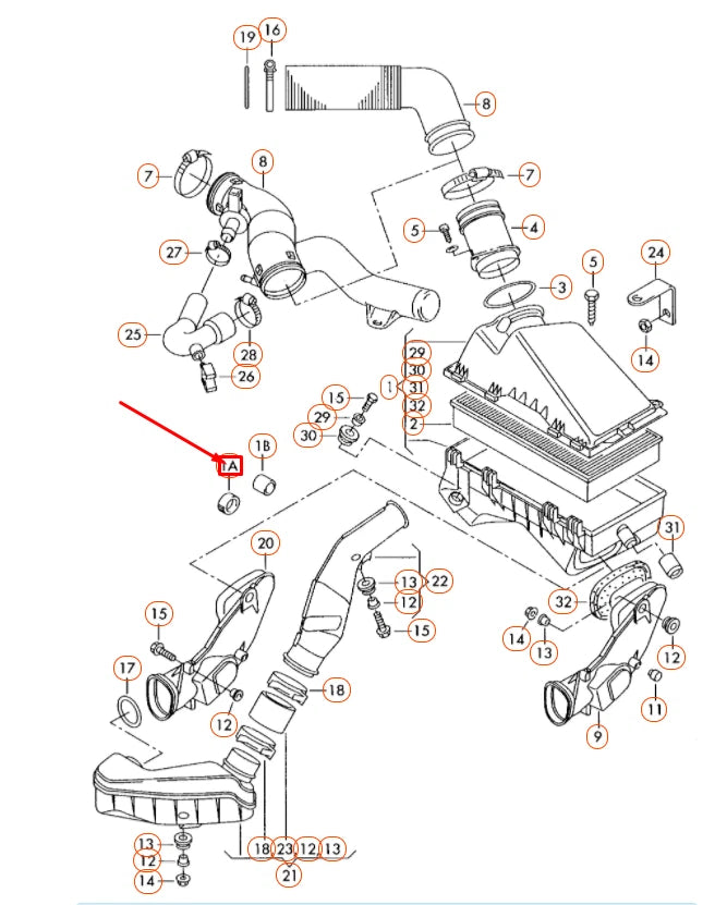 NEW AUDI A3 8L AIR FILTER CAP CLOSURE 1J0131510