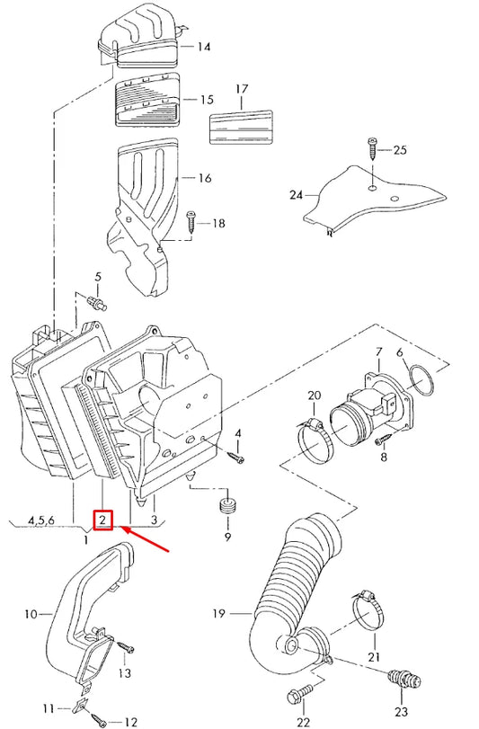 NEW AUDI A4 AVANT B6 ENGINE AIR FILTER 06C133843 ORIGINAL