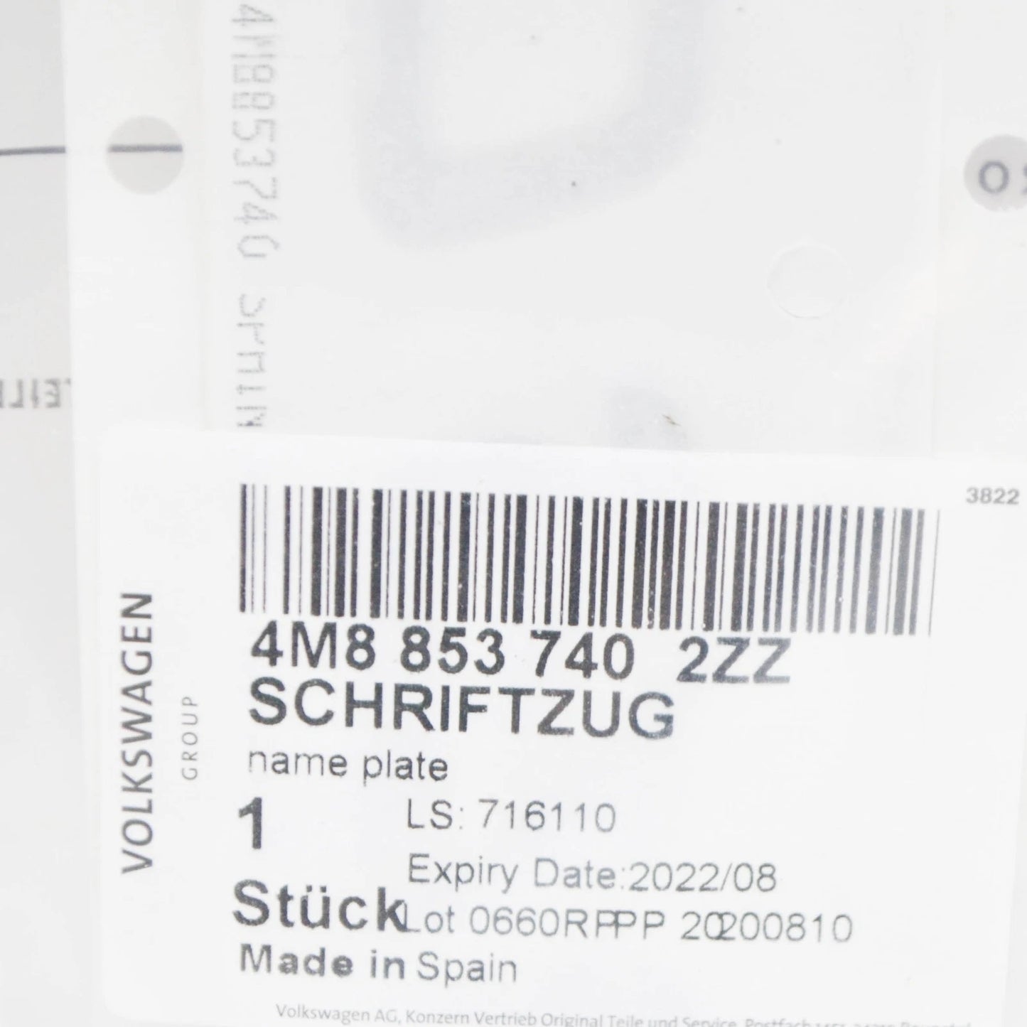 NEW AUDI RSQ8 REAR BOOTLID EMBLEM BADGE 4M88537402ZZ