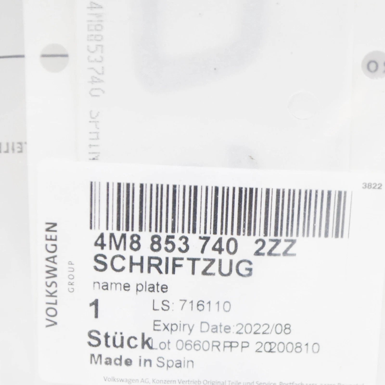 NEW AUDI RSQ8 REAR BOOTLID EMBLEM BADGE 4M88537402ZZ