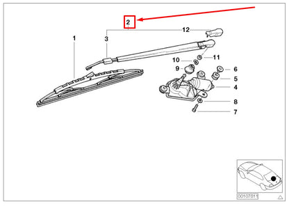 NEW BMW Z3 COUPE E36 FRONT RIGHT WIPER ARM 8413156 61628413156 ORIGINAL