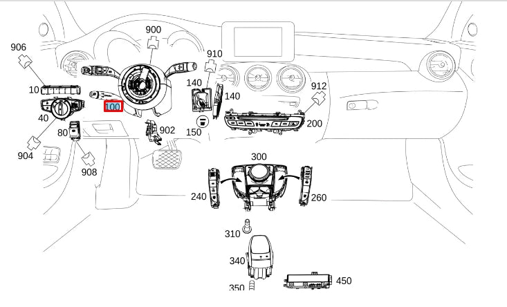 NEW MERCEDES BENZ C W205 STEERING COLUMN CONTROL UNIT A20590060399051
