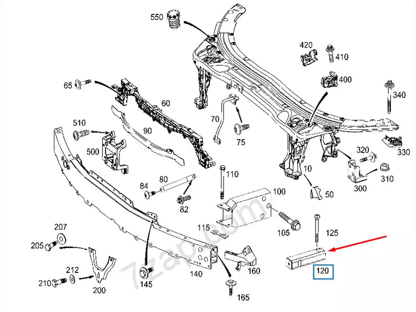 NEW MB C-CLASS W205 FRONT RIGHT IMPACT ABSORBER A2056203701 2015
