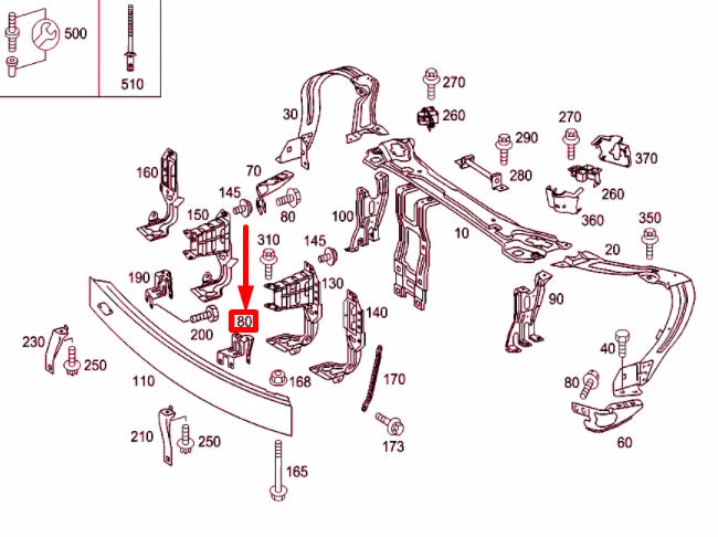 NEW MERCEDES-BENZ C W203 UPPER LEFT BUMPER FACE BAR BRACKET A2036260314 ORIGINAL
