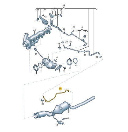 NEW VOLKSWAGEN CRAFTER FLATBED SZ CONNECTING HOSE PIPE 2N0131582K