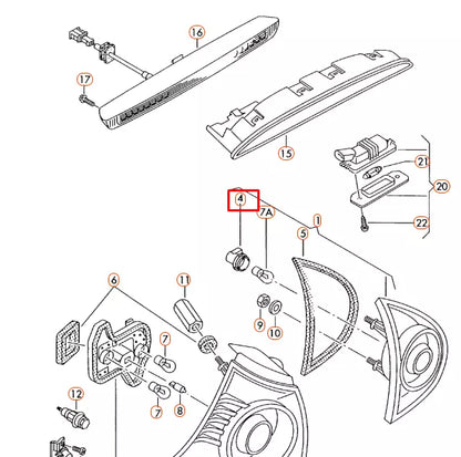 NEW VOLKSWAGEN GOLF MK5 INNER TAIL LIGHT BULB CARRIER 1K6945259 ORIGINAL