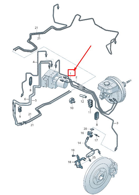 NEW AUDI A8 4N FRONT BRAKE PIPE RHD 4N2614705J ORIGINAL