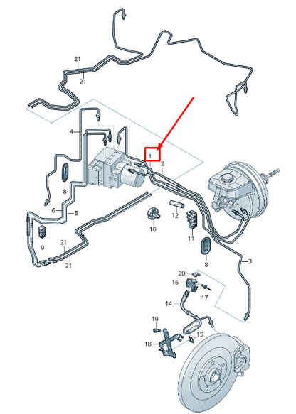 NEW AUDI A8 4N FRONT BRAKE PIPE RHD 4N2614705J ORIGINAL